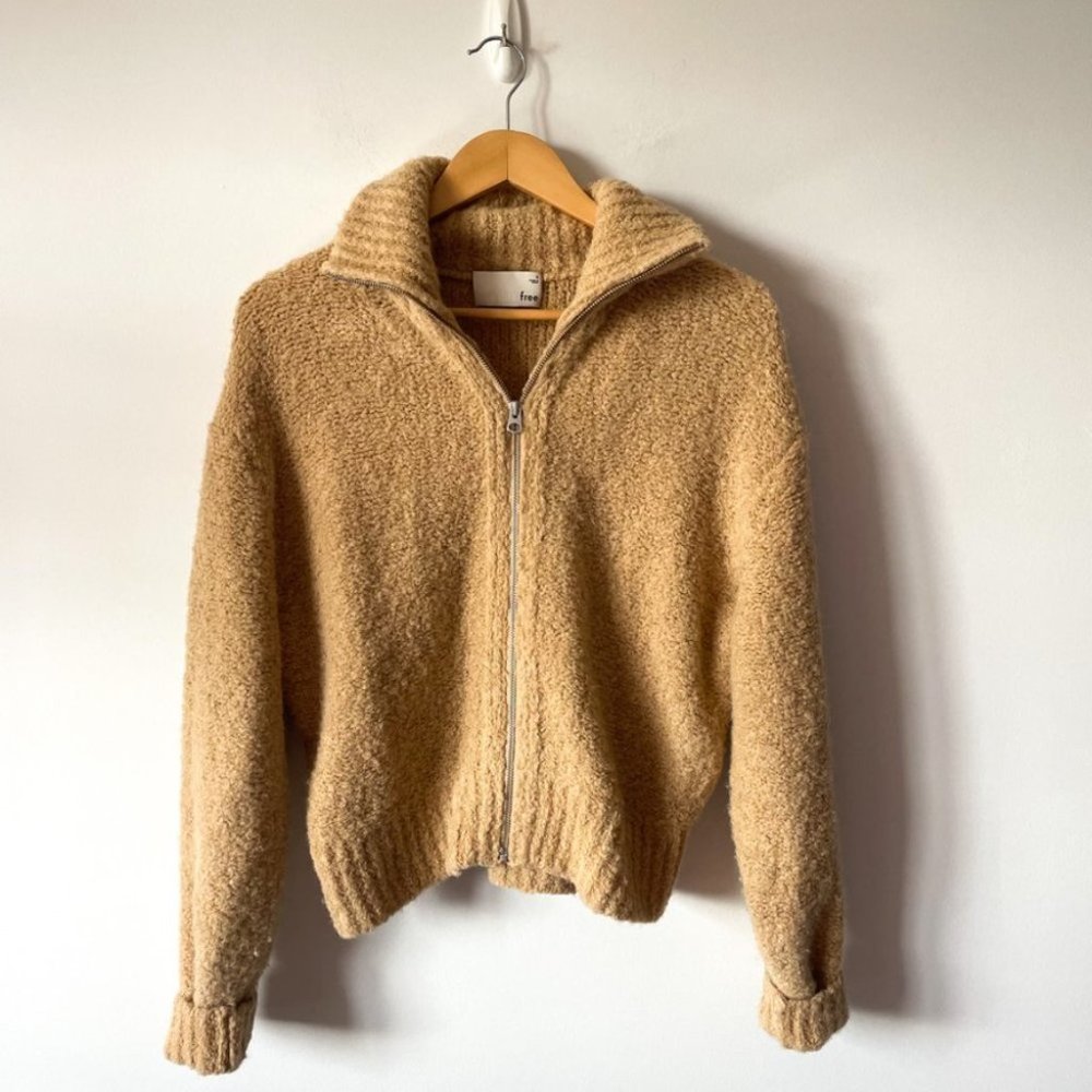 Aritzia Wilfred Marilyn Alpaca Wool Zip Up  Cardigan Sweater Sanders Sz Medium - Picture 4 of 9